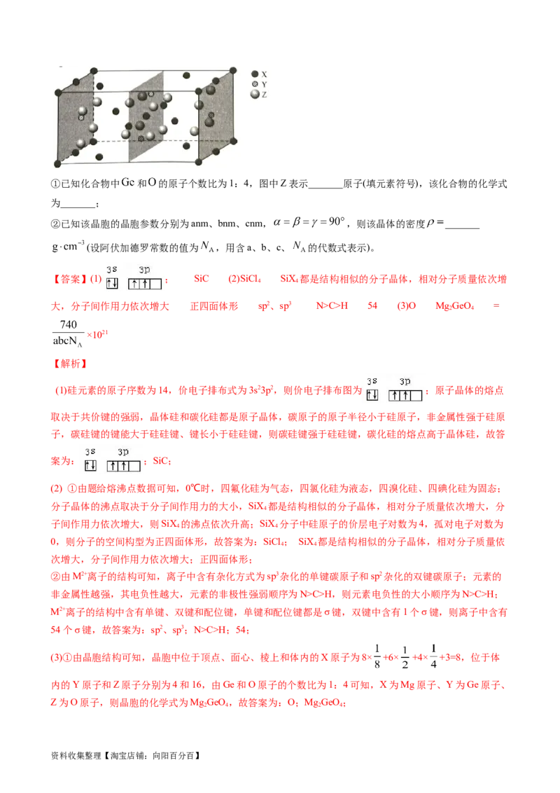 专题16物质结构与性质综合题-学易金卷：五年（2019-2023）高考化学真题分项汇编（全国通用）（解析版）_05高考化学_通用版（老高考）复习资料_2024年复习资料