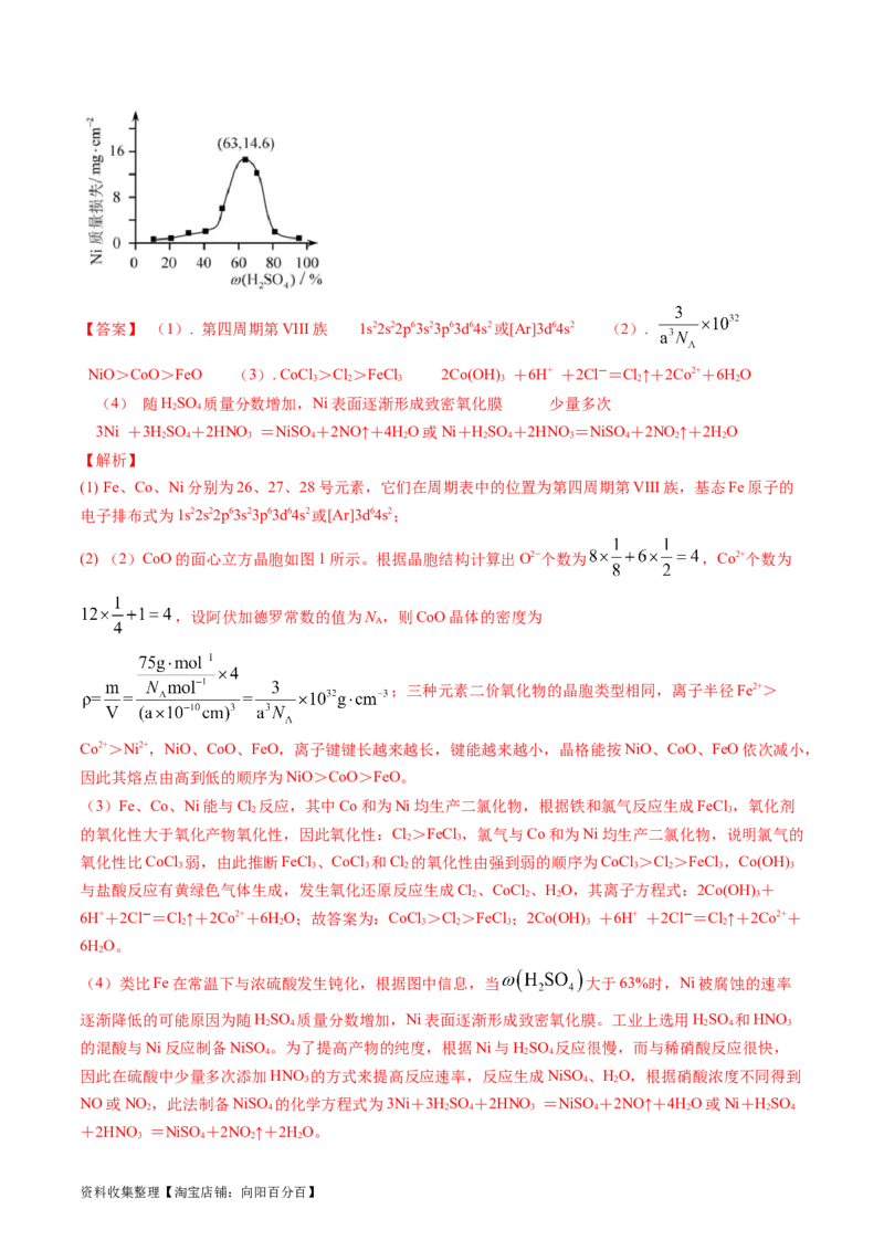 专题16物质结构与性质综合题-学易金卷：五年（2019-2023）高考化学真题分项汇编（全国通用）（解析版）_05高考化学_通用版（老高考）复习资料_2024年复习资料