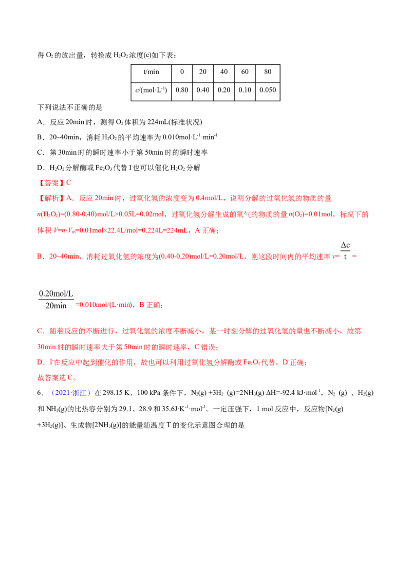 专题09反应速率、化学平衡&mdash;&mdash;三年（2020-2022）高考真题化学分项汇编（新高考专用）（解析版）_05高考化学_新高考复习资料_2023年新高考资料_专项复习