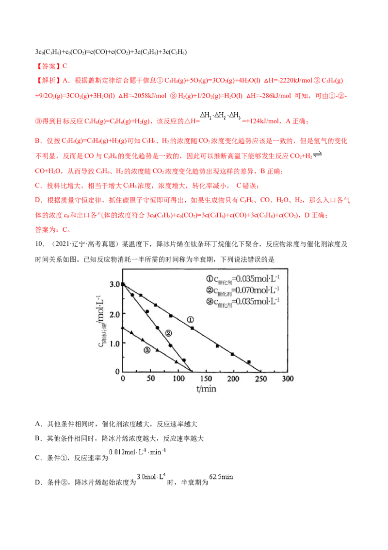 专题09反应速率、化学平衡&mdash;&mdash;三年（2020-2022）高考真题化学分项汇编（新高考专用）（解析版）_05高考化学_新高考复习资料_2023年新高考资料_专项复习