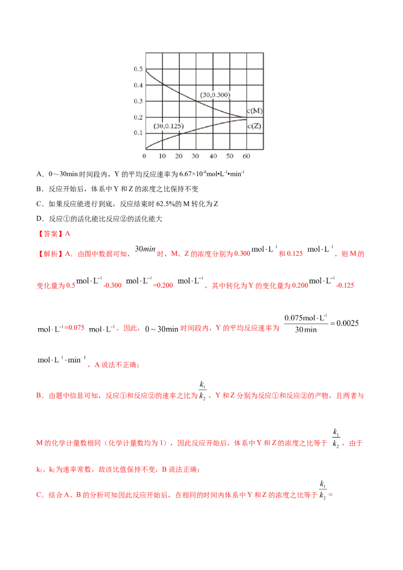 专题09反应速率、化学平衡&mdash;&mdash;三年（2020-2022）高考真题化学分项汇编（新高考专用）（解析版）_05高考化学_新高考复习资料_2023年新高考资料_专项复习