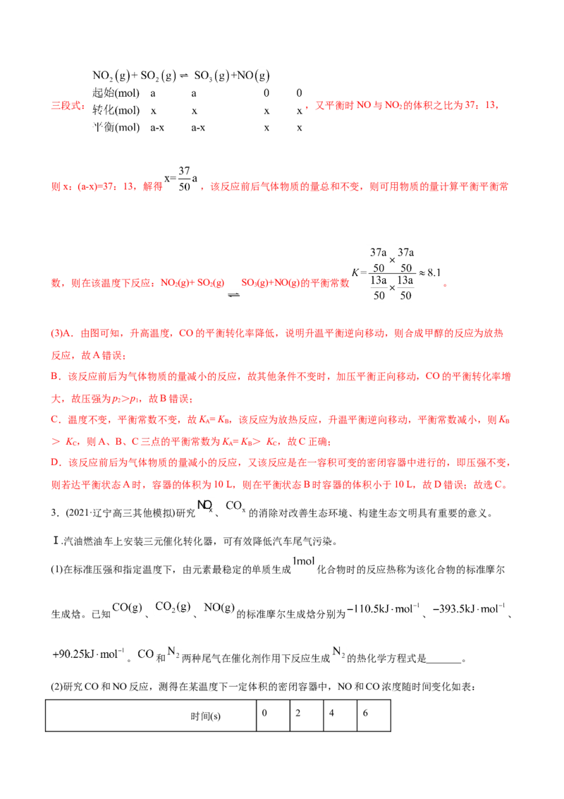 专题14化学反应原理综合-2021年高考化学真题与模拟题分类训练（教师版含解析）_05高考化学_新高考复习资料_2023年新高考资料_一轮复习_2023年新高考大一轮复习讲义