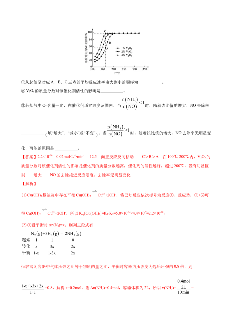专题14化学反应原理综合-2021年高考化学真题与模拟题分类训练（教师版含解析）_05高考化学_新高考复习资料_2023年新高考资料_一轮复习_2023年新高考大一轮复习讲义