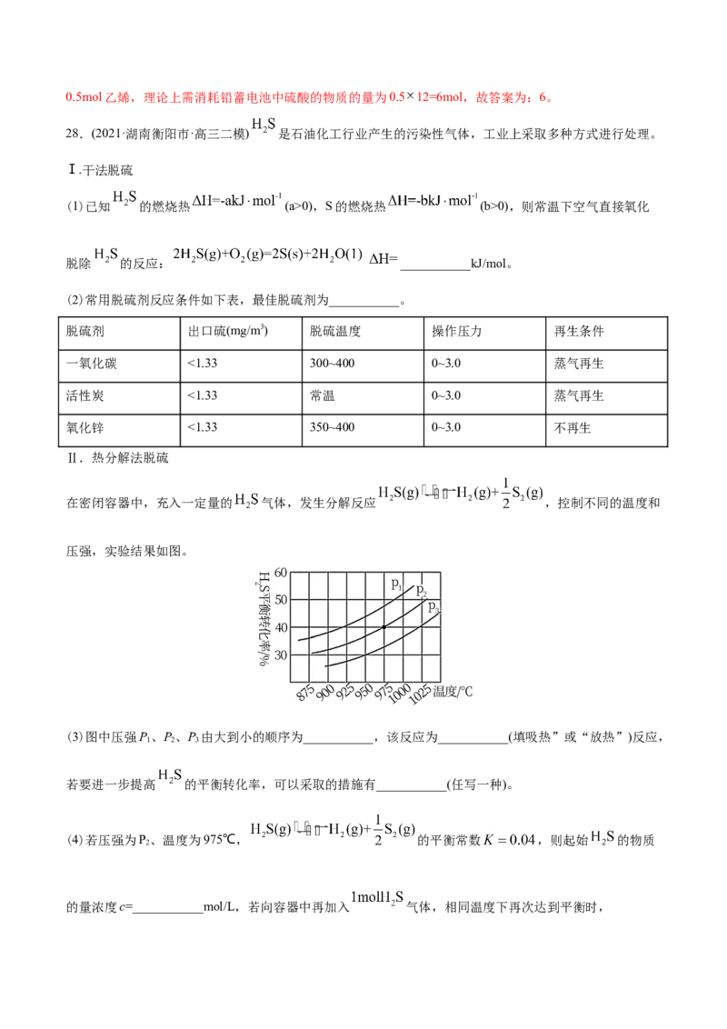 专题14化学反应原理综合-2021年高考化学真题与模拟题分类训练（教师版含解析）_05高考化学_新高考复习资料_2023年新高考资料_一轮复习_2023年新高考大一轮复习讲义