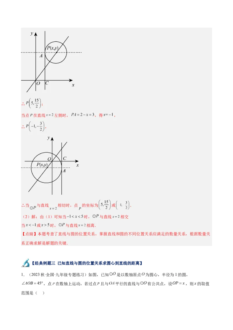 专题18直线与圆的位置关系重难点题型专训（十二大题型）（解析版）_初中数学人教版_9下-初中数学人教版_07专项讲练_2023-2024学年九年级数学全册重难点专题提升精讲精练（人教版）