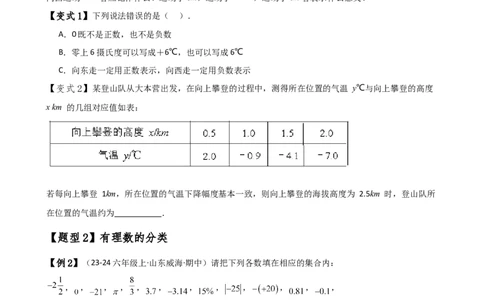 专题1.9有理数（全章知识梳理与考点分类讲解）（人教版）（原卷版）_初中数学人教版_7上-初中数学人教版_7上-初中数学人教版（新版）_07讲义练习