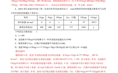 专题06化学反应与能量(练习)(解析版)_05高考化学_2024年新高考资料_2.2024二轮复习_2024年高考化学二轮复习讲练测（新教材新高考）