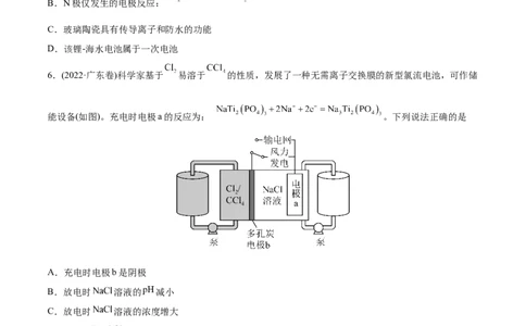 专题08电化学及其应用-2022年高考真题和模拟题化学分专题训练（学生版）_05高考化学_2024年新高考资料_1.2024一轮复习_赠2022年高考化学真题与模拟题分类训练
