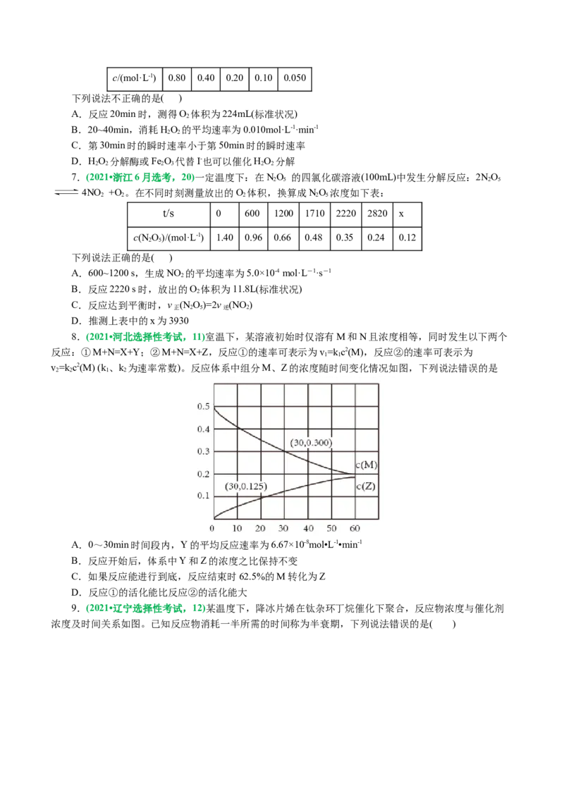 专题07化学反应速率与化学平衡(讲义)(原卷版)_05高考化学_2024年新高考资料_2.2024二轮复习_2024年高考化学二轮复习讲练测（新教材新高考）