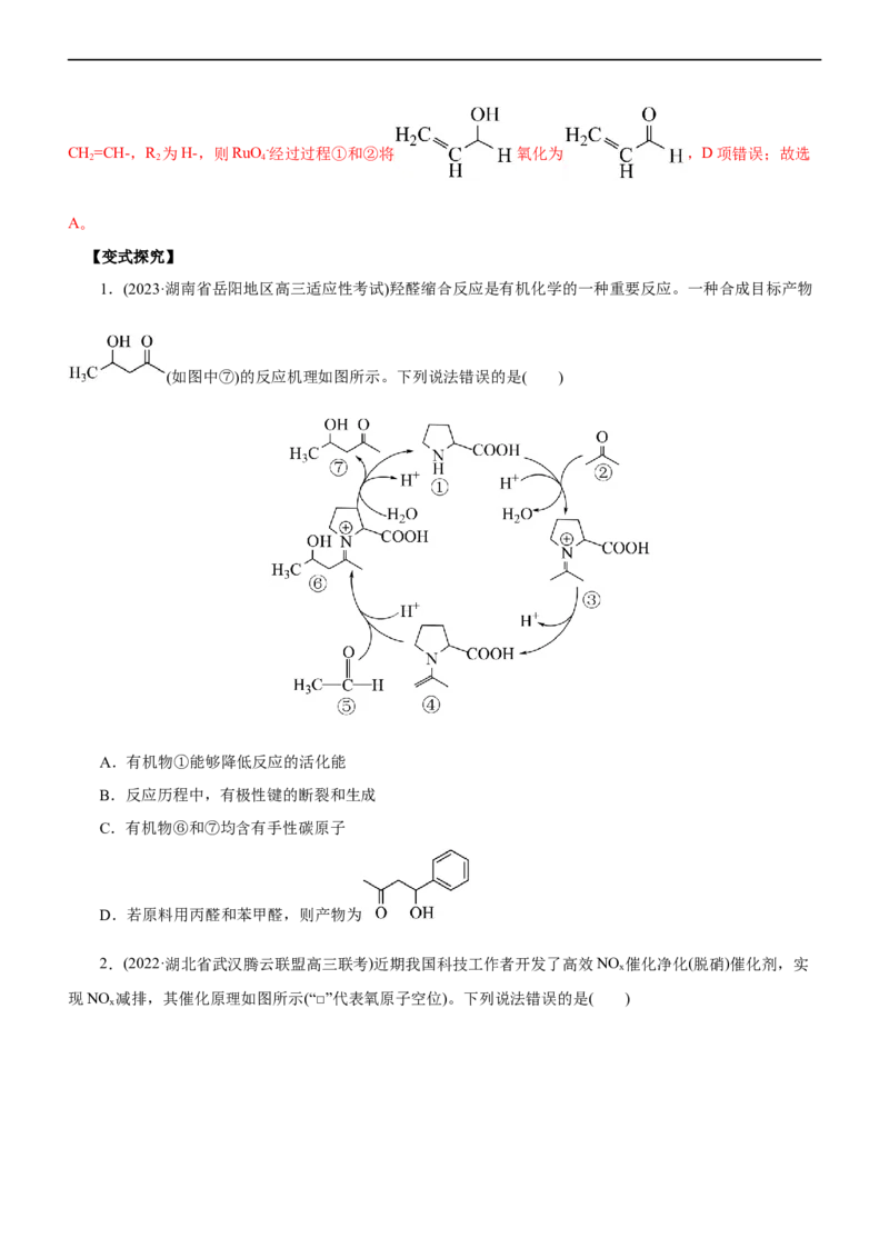 专题10化学反应机理与历程（讲）（学生版）_05高考化学_通用版（老高考）复习资料_2023年复习资料_二轮复习_2023年高考化学二轮复习讲练测（全国通用）