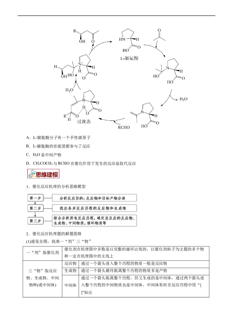 专题10化学反应机理与历程（讲）（学生版）_05高考化学_通用版（老高考）复习资料_2023年复习资料_二轮复习_2023年高考化学二轮复习讲练测（全国通用）
