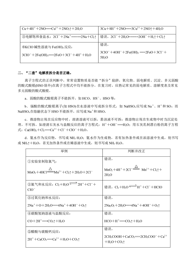 专题02离子反应方程式的正误判断（原卷版）-备战2025年高考化学二轮&middot;突破提升专题复习讲义（新高考通用）_05高考化学_2025年新高考资料_二轮复习_01高考语文等多个文件