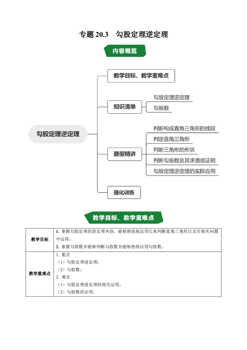 专题20.3勾股定理逆定理（高效培优讲义）（解析版）_初中数学人教版_八年级数学下册_保存转存之后查看(1)_2026春季新版-持续更新中_第二套-知_08讲义练习