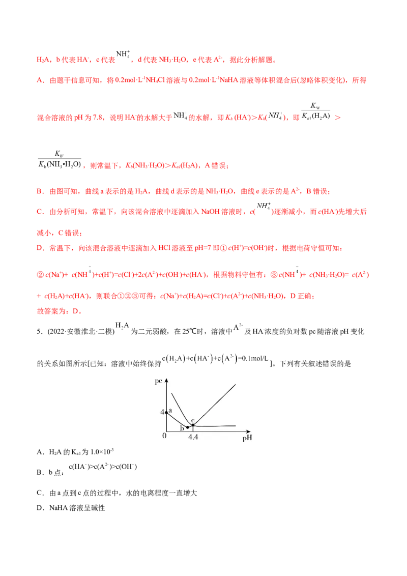专题10水溶液中的离子平衡-2022年高考真题和模拟题化学分专题训练（教师版含解析）_05高考化学_2024年新高考资料_1.2024一轮复习_赠2022年高考化学真题与模拟题分类训练