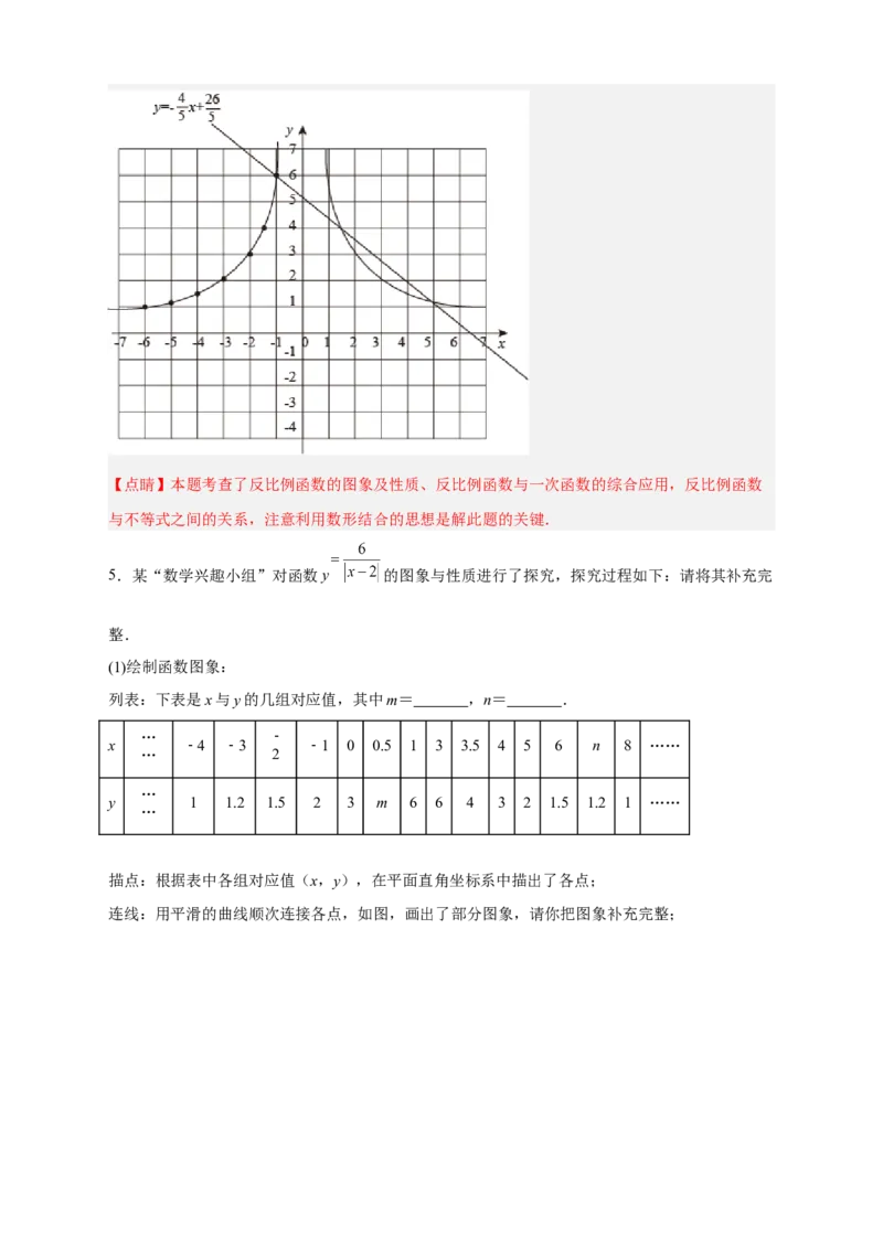 专题09与反比例函数图象有关的拓展探究（解析版）_初中数学人教版_9下-初中数学人教版_07专项讲练_微专题2022-2023学年九年级数学下册常考点微专题提分精练（人教版）