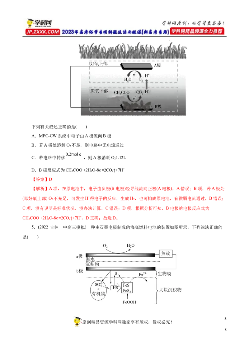 专项21燃料电池（解析版）_05高考化学_新高考复习资料_2023年新高考资料_专项复习_2023年高考化学热点专项导航与精练（新高考专用）