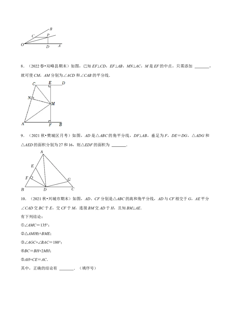 专题12.3角平分线模型（压轴题专项讲练）（人教版）（原卷版）_初中数学人教版_8上-初中数学人教版_旧版_07专项讲练_八年级数学上册从重点到压轴（人教版）