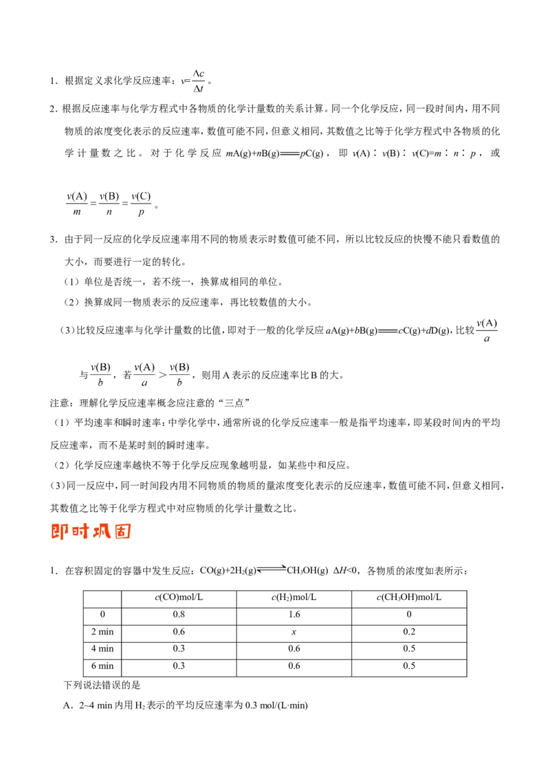 专题06化学反应速率和化学平衡-高中化学纠错笔记_05高考化学_新高考复习资料_2022年新高考资料_2022年一轮复习各版本_1.高考化学2022年一轮复习通用版_赠品高中化学纠错笔记