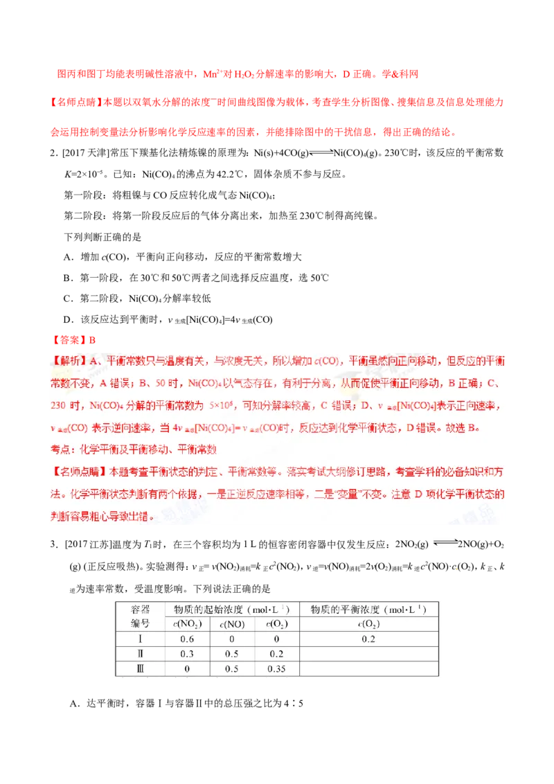 专题06化学反应速率和化学平衡-高中化学纠错笔记_05高考化学_新高考复习资料_2022年新高考资料_2022年一轮复习各版本_1.高考化学2022年一轮复习通用版_赠品高中化学纠错笔记