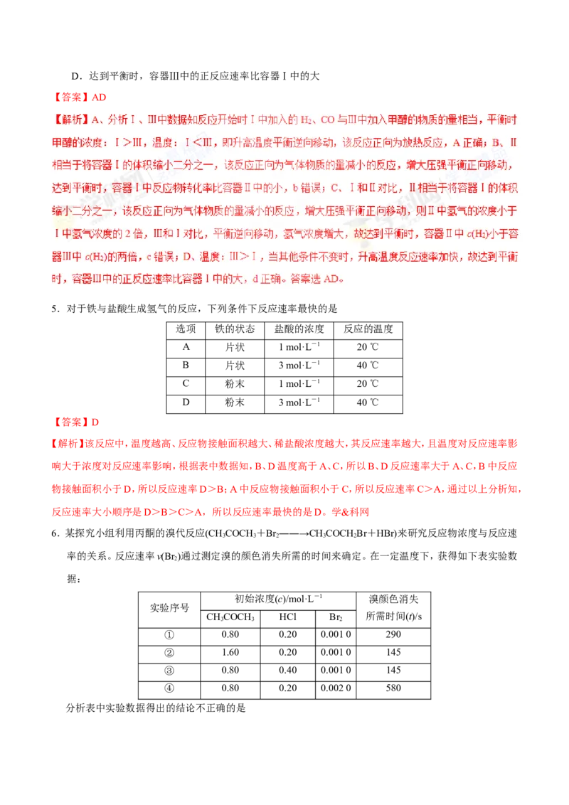 专题06化学反应速率和化学平衡-高中化学纠错笔记_05高考化学_新高考复习资料_2022年新高考资料_2022年一轮复习各版本_1.高考化学2022年一轮复习通用版_赠品高中化学纠错笔记