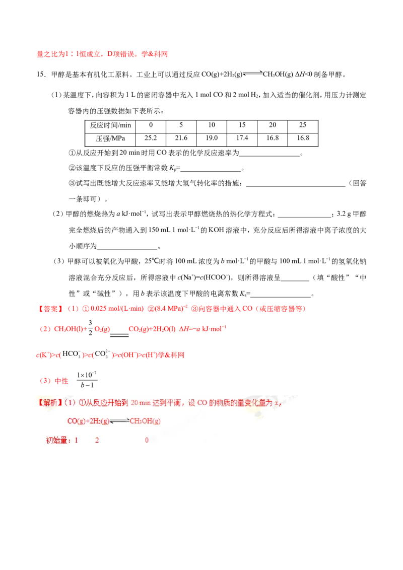 专题06化学反应速率和化学平衡-高中化学纠错笔记_05高考化学_新高考复习资料_2022年新高考资料_2022年一轮复习各版本_1.高考化学2022年一轮复习通用版_赠品高中化学纠错笔记