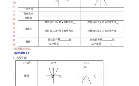 第01讲二次函数（学生版）_初中数学_九年级数学上册（人教版）_同步讲义-U18_2024版