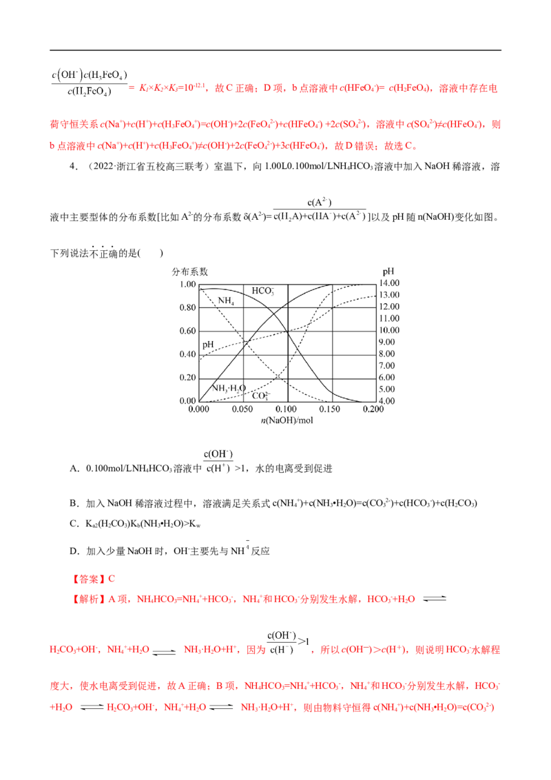 专项32分布系数图象（解析版）_05高考化学_新高考复习资料_2023年新高考资料_专项复习_2023年高考化学热点专项导航与精练（新高考专用）