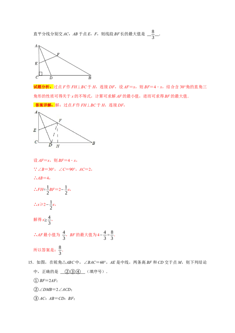 专题06填空压轴题分类练（十大考点）（期末真题精选）（解析版）_初中数学人教版_8上-初中数学人教版_旧版_06习题试卷_6期中期末复习专题
