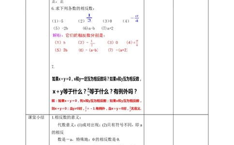 1.2.3相反数教案_初中数学人教版_7上-初中数学人教版_7上-初中数学人教版（旧版）赠送_01课件+教案（配套）_01课件+教案+学案（新课标）_教案