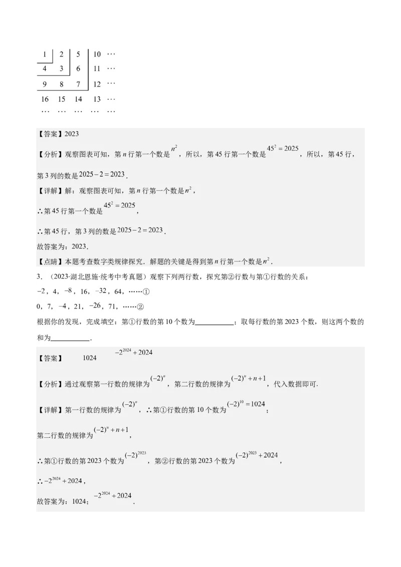 专题14难点探究专题：整式中的规律探究问题之七大类型（解析版）_初中数学人教版_7上-初中数学人教版_7上-初中数学人教版（旧版）赠送_07专项讲练