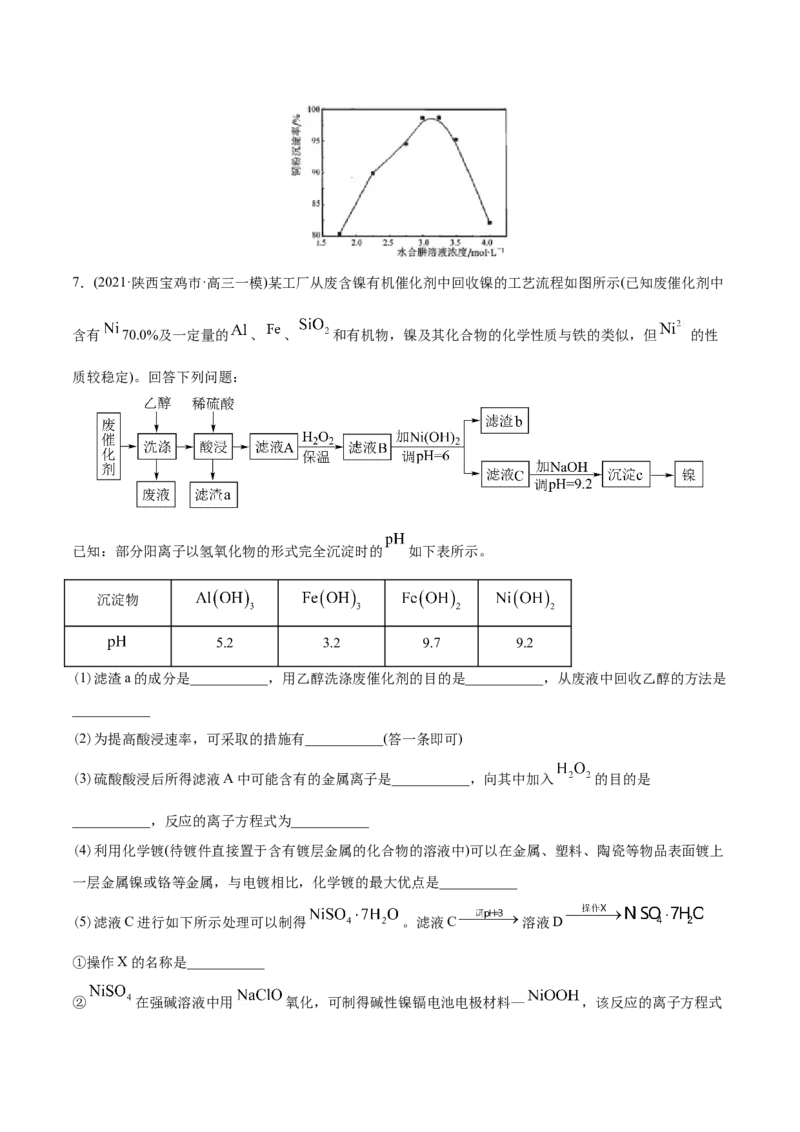 专题15工艺流程题-2021年高考化学真题与模拟题分类训练（学生版）_05高考化学_新高考复习资料_2023年新高考资料_一轮复习_2023年新高考大一轮复习讲义