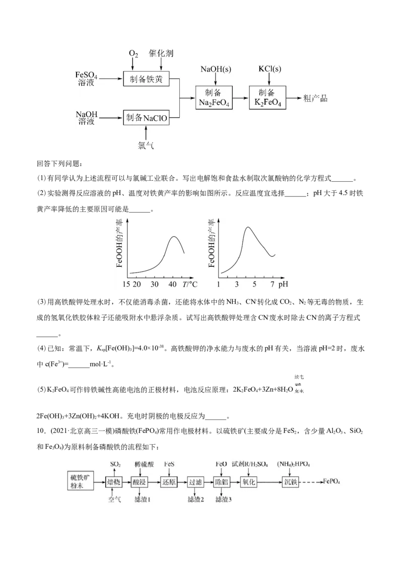 专题15工艺流程题-2021年高考化学真题与模拟题分类训练（学生版）_05高考化学_新高考复习资料_2023年新高考资料_一轮复习_2023年新高考大一轮复习讲义