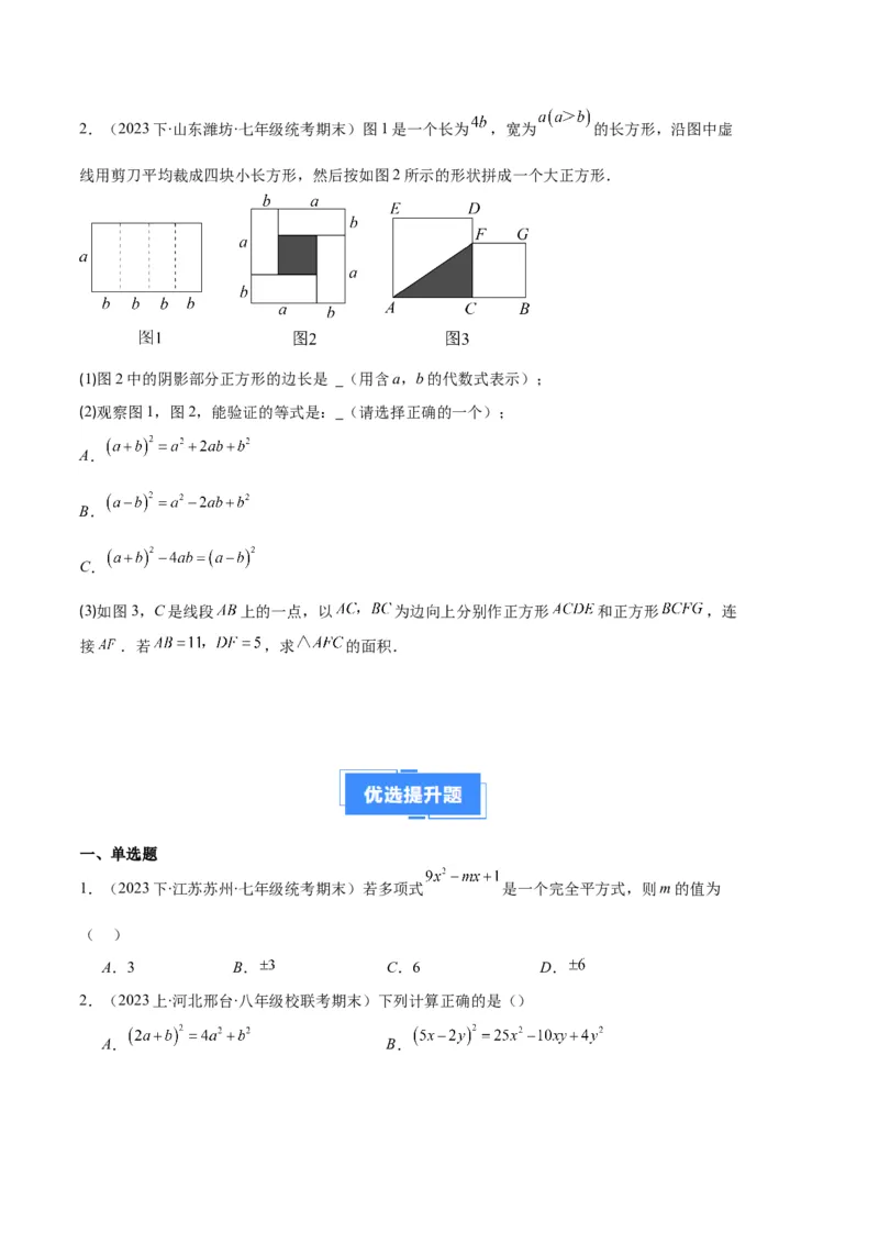 专题08平方差公式与完全平方公式之六大题型（原卷版）_初中数学人教版_8上-初中数学人教版_旧版_06习题试卷_6期中期末复习专题