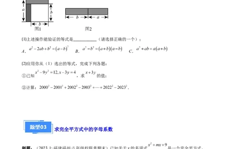 专题08平方差公式与完全平方公式之六大题型（原卷版）_初中数学人教版_8上-初中数学人教版_旧版_06习题试卷_6期中期末复习专题