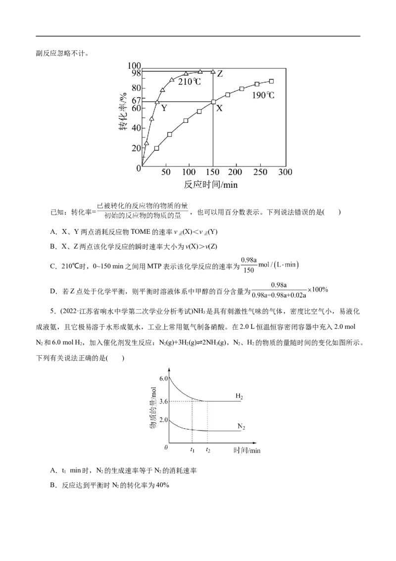 专项28化学反应速率图象（原卷版）_05高考化学_新高考复习资料_2023年新高考资料_专项复习_2023年高考化学热点专项导航与精练（新高考专用）