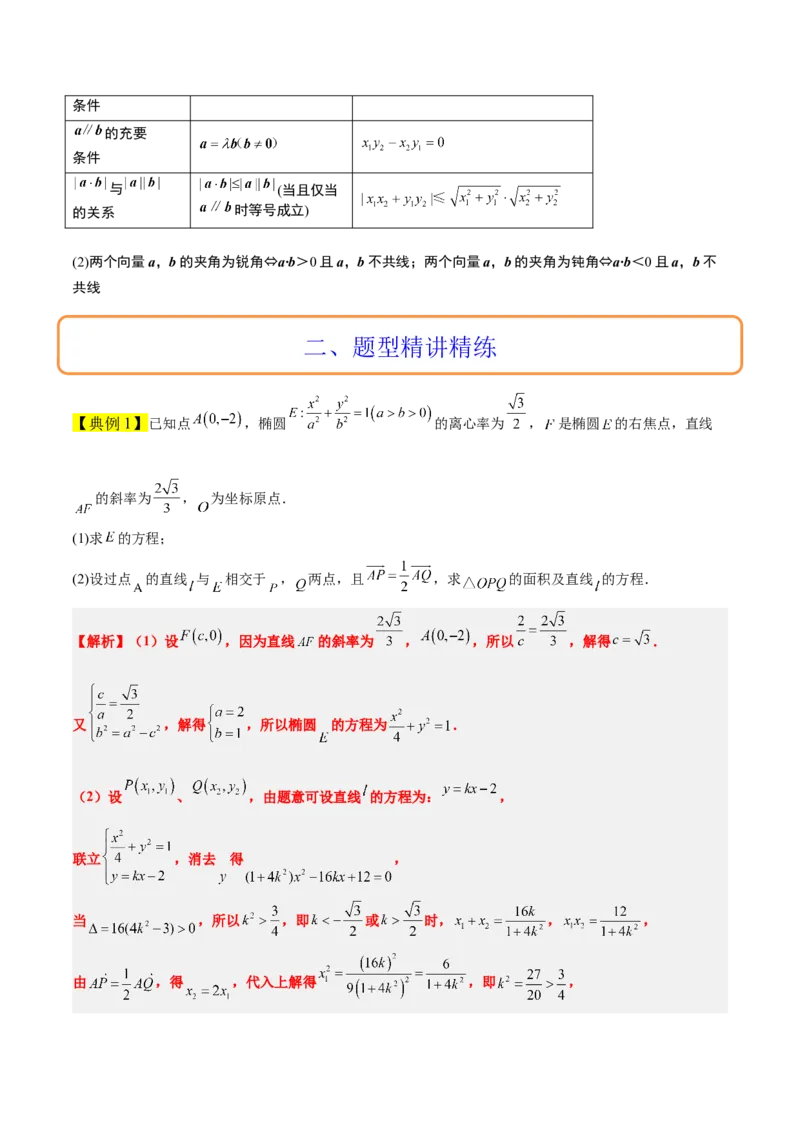 素养拓展36圆锥曲线与向量交汇问题（精讲+精练）一轮复习讲义2024年高考数学高频考点题型归纳与方法总结（新高考通用）解析版_2.2025数学总复习_2024年新高考资料_1.2024一轮复习