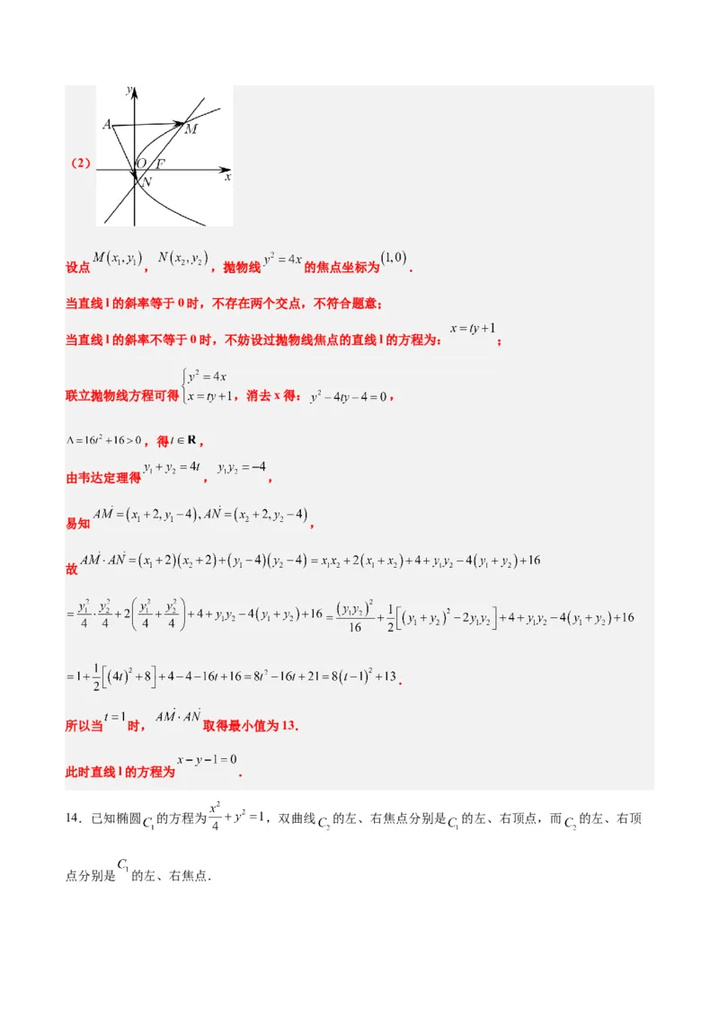素养拓展36圆锥曲线与向量交汇问题（精讲+精练）一轮复习讲义2024年高考数学高频考点题型归纳与方法总结（新高考通用）解析版_2.2025数学总复习_2024年新高考资料_1.2024一轮复习