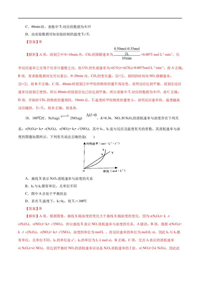 专题10化学反应速率与平衡-2023年高考化学一轮复习小题多维练（解析版）_05高考化学_通用版（老高考）复习资料_2023年复习资料_一轮复习