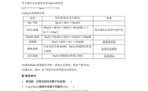 2024年高考化学一轮复习（新高考版）第4章第12讲　钠及其氧化物_05高考化学_2024年新高考资料_1.2024一轮复习_2024年高考化学一轮复习讲义（新人教新高考版）