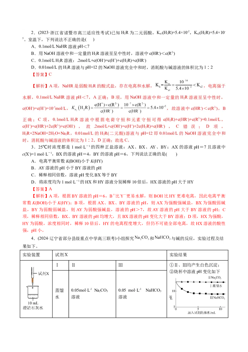 专题08水溶液中的离子反应与平衡(讲义)(解析版)_05高考化学_2024年新高考资料_2.2024二轮复习_2024年高考化学二轮复习讲练测（新教材新高考）