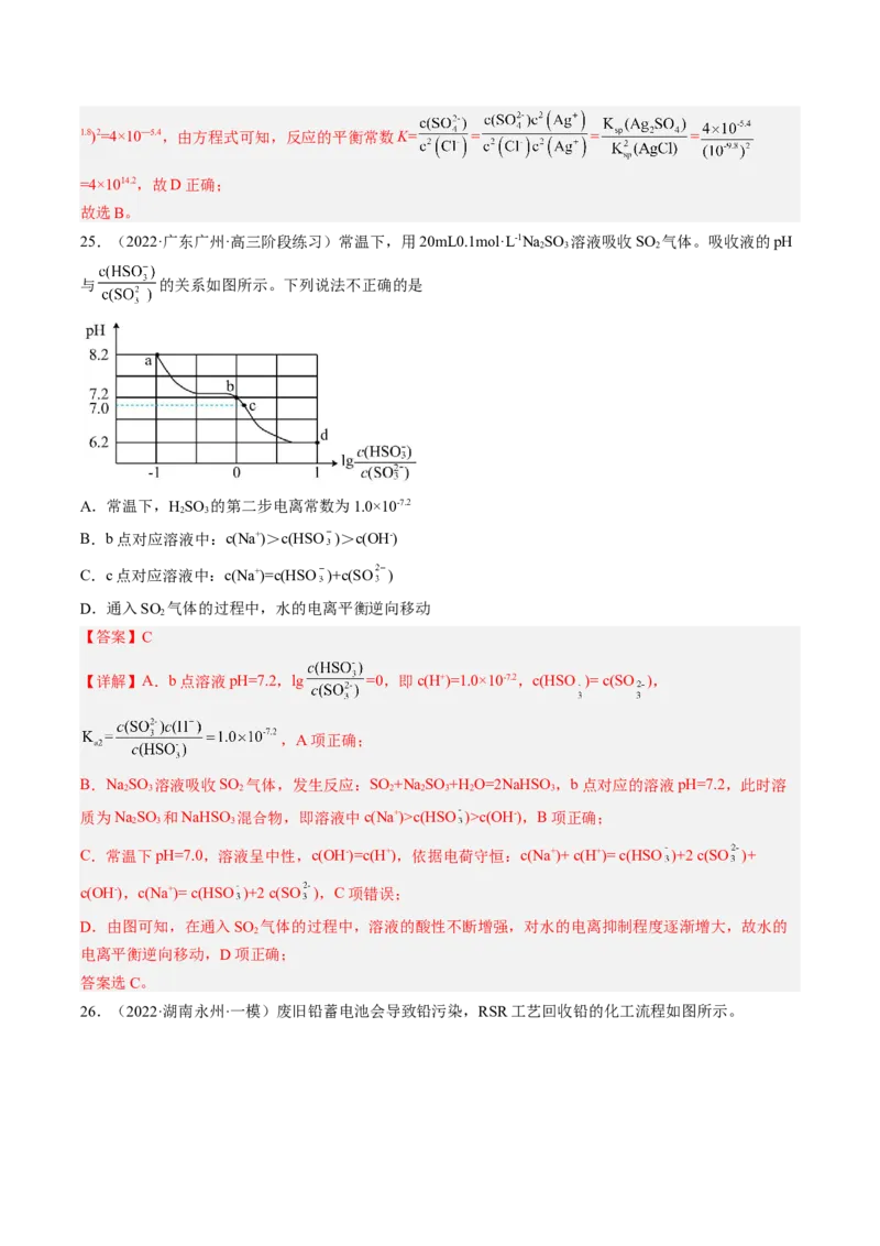专项09水溶液中的离子平衡-2023届高考化学二轮复习知识清单与专项练习（新高考专用）（解析版）_05高考化学_新高考复习资料_2023年新高考资料_二轮复习_选择题
