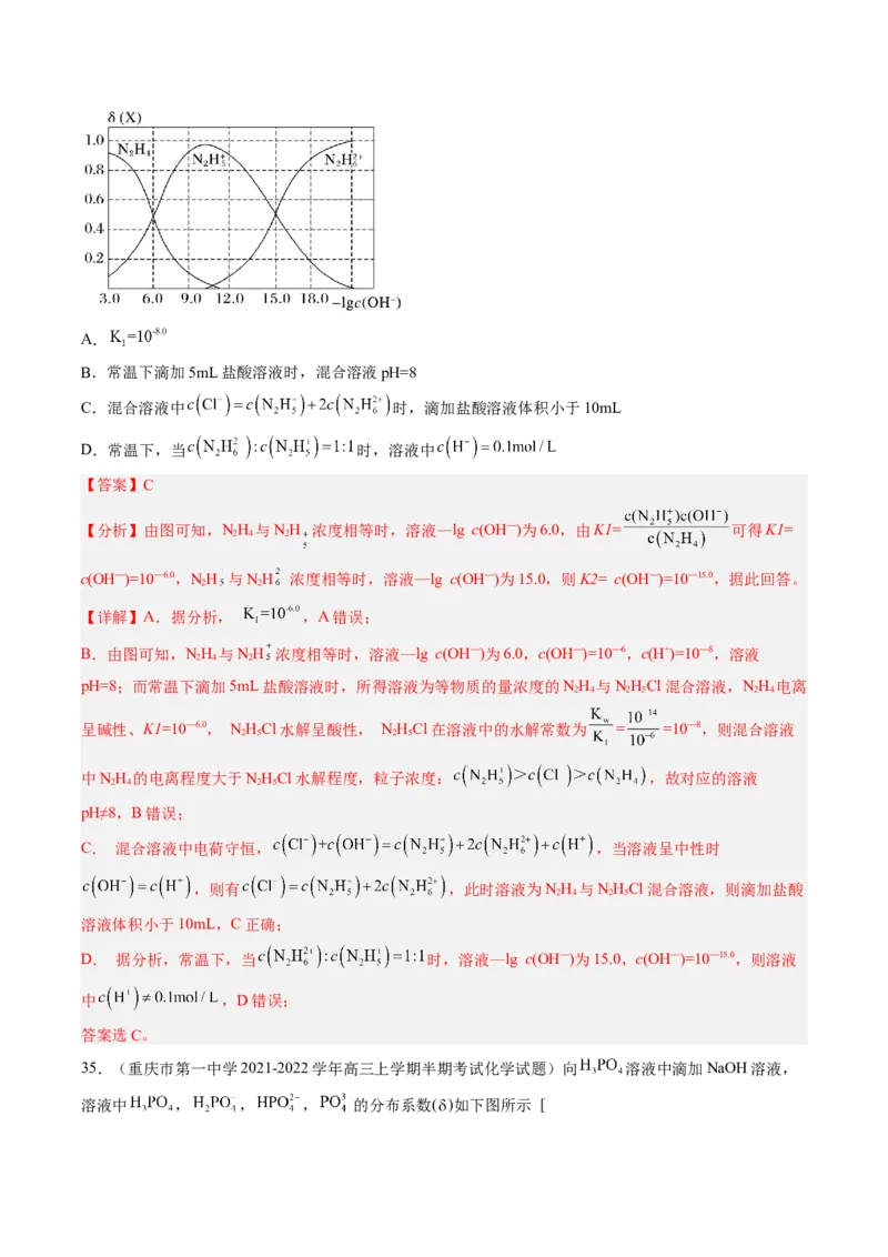 专项09水溶液中的离子平衡-2023届高考化学二轮复习知识清单与专项练习（新高考专用）（解析版）_05高考化学_新高考复习资料_2023年新高考资料_二轮复习_选择题