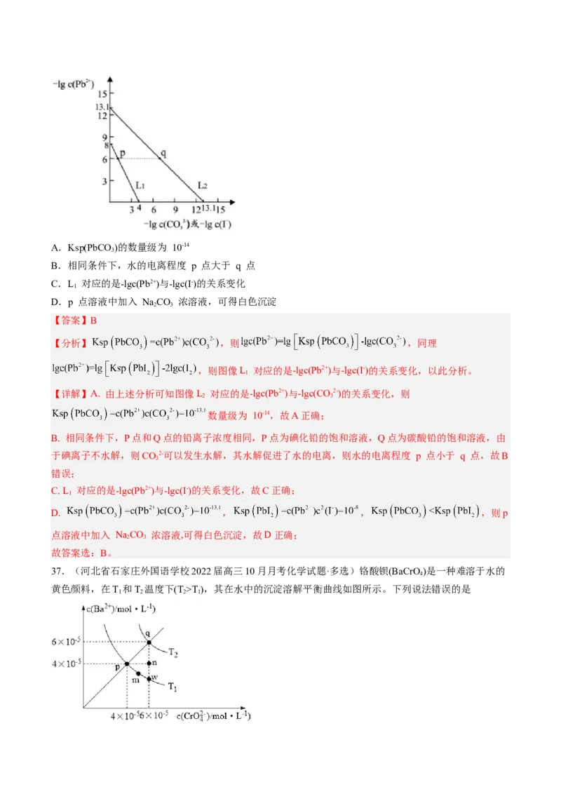 专项09水溶液中的离子平衡-2023届高考化学二轮复习知识清单与专项练习（新高考专用）（解析版）_05高考化学_新高考复习资料_2023年新高考资料_二轮复习_选择题