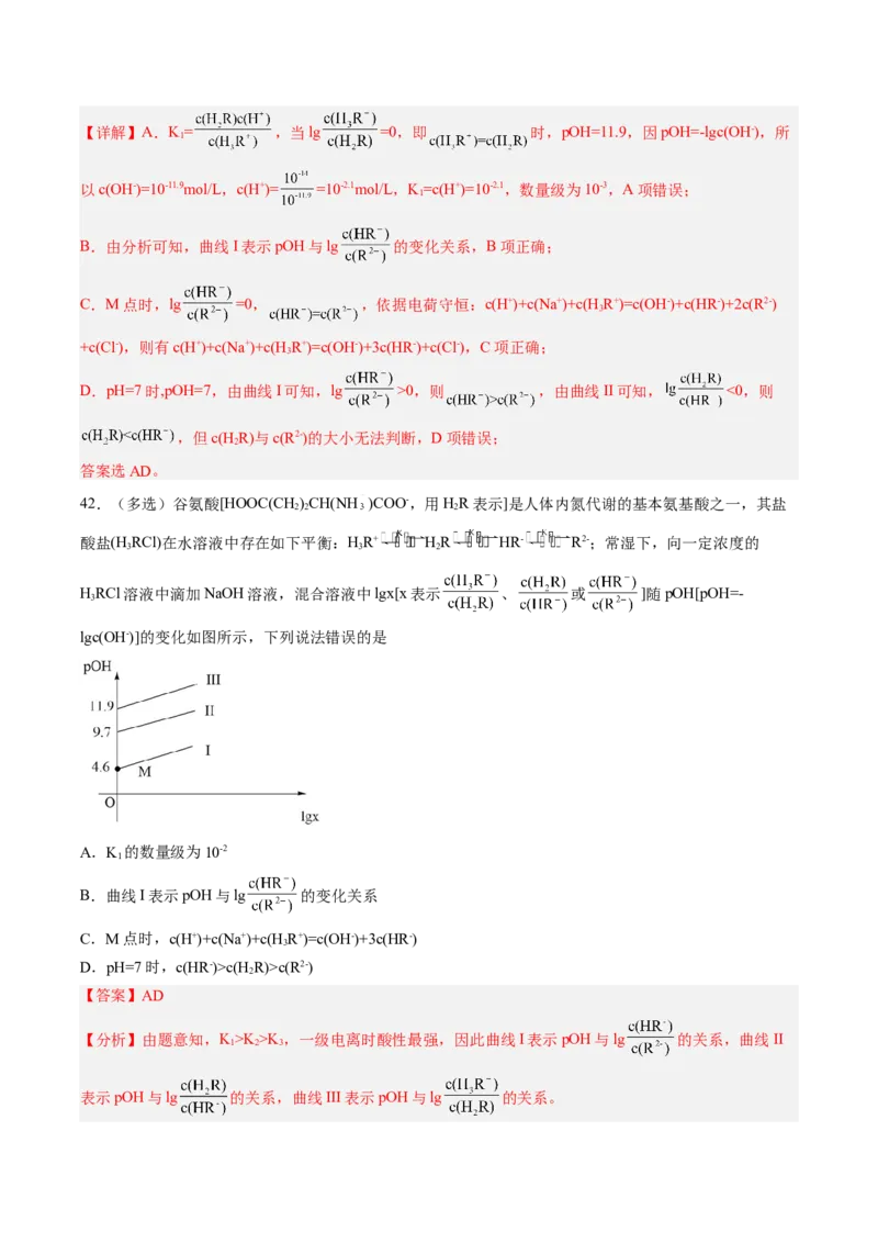 专项09水溶液中的离子平衡-2023届高考化学二轮复习知识清单与专项练习（新高考专用）（解析版）_05高考化学_新高考复习资料_2023年新高考资料_二轮复习_选择题