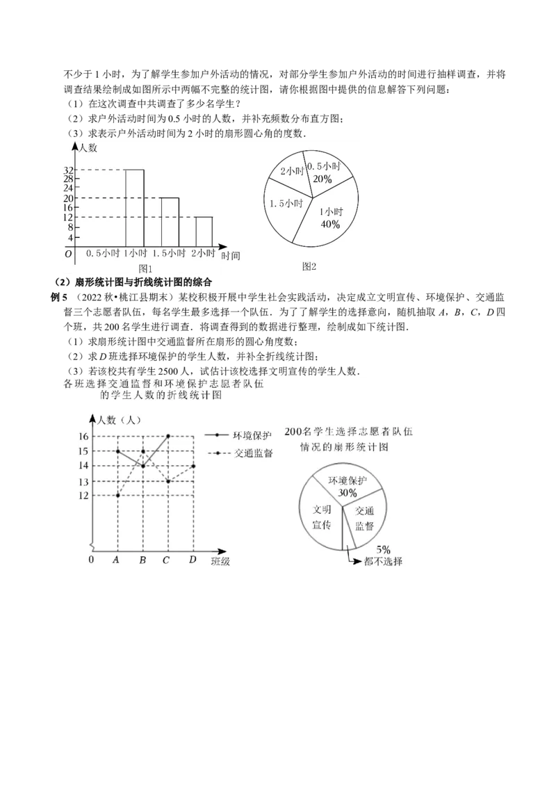 专题20数据的收集、整理与描述中的统计图表的综合运用（原卷版）_初中数学人教版_7下-初中数学人教版_7下-初中数学人教版（旧版）赠送_07专项讲练
