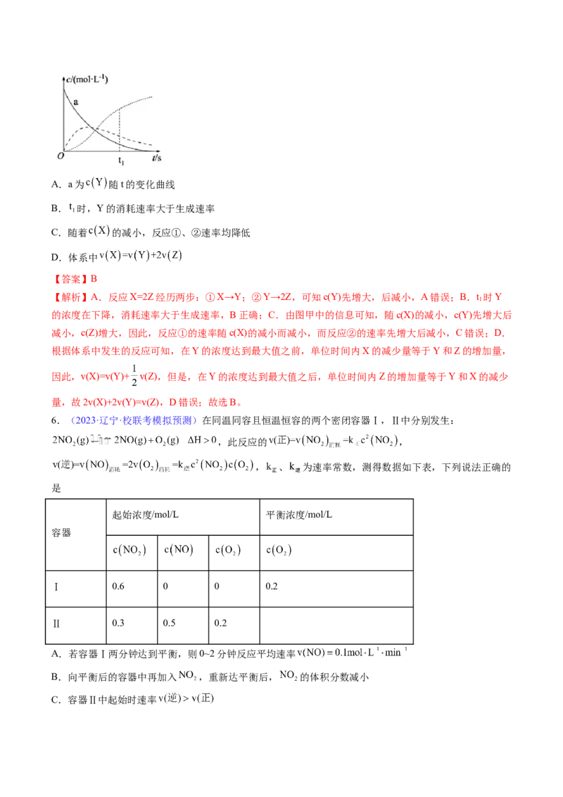 专题26化学反应速率-2024年高考化学一轮复习基础考点必刷好题（新教材新高考）（解析版）_05高考化学_2024年新高考资料_1.2024一轮复习