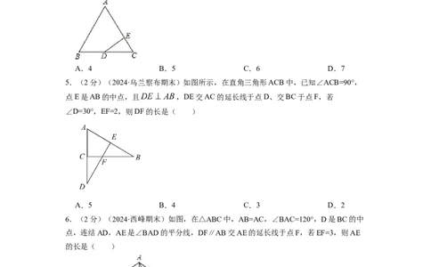 专题09含30&deg;角的直角三角形（原卷版）_初中数学人教版_8上-初中数学人教版_2025秋季新人教版数学八上课件教案_09-难点专项压轴训练