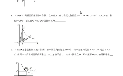 猜想06反比例函数（易错必刷30题6种题型专项训练）（学生版）_初中数学_九年级数学上册（人教版）_期末专项复习-U276_2024版
