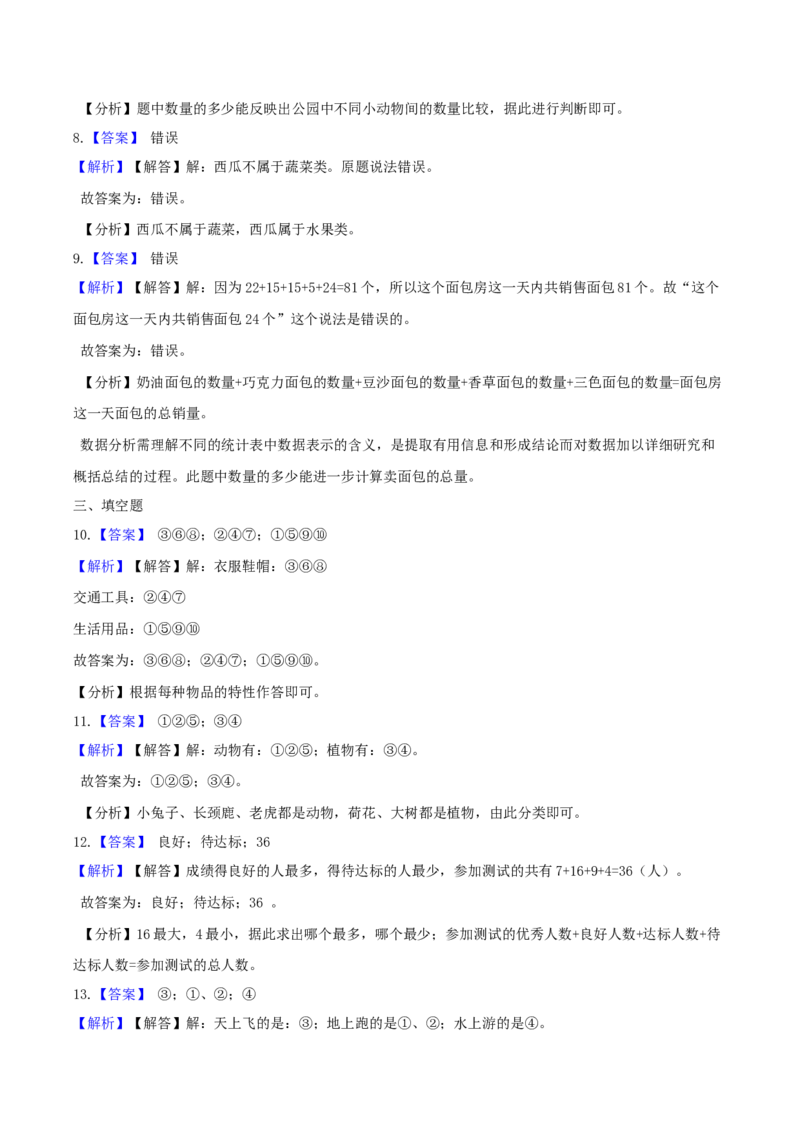 精品原创苏教版二年级下册数学期末复习专题讲义（知识点归纳+典例讲解+同步测试）-8.数据的收集和整理_二年级数学下册（苏教版）_第四套_知识总结
