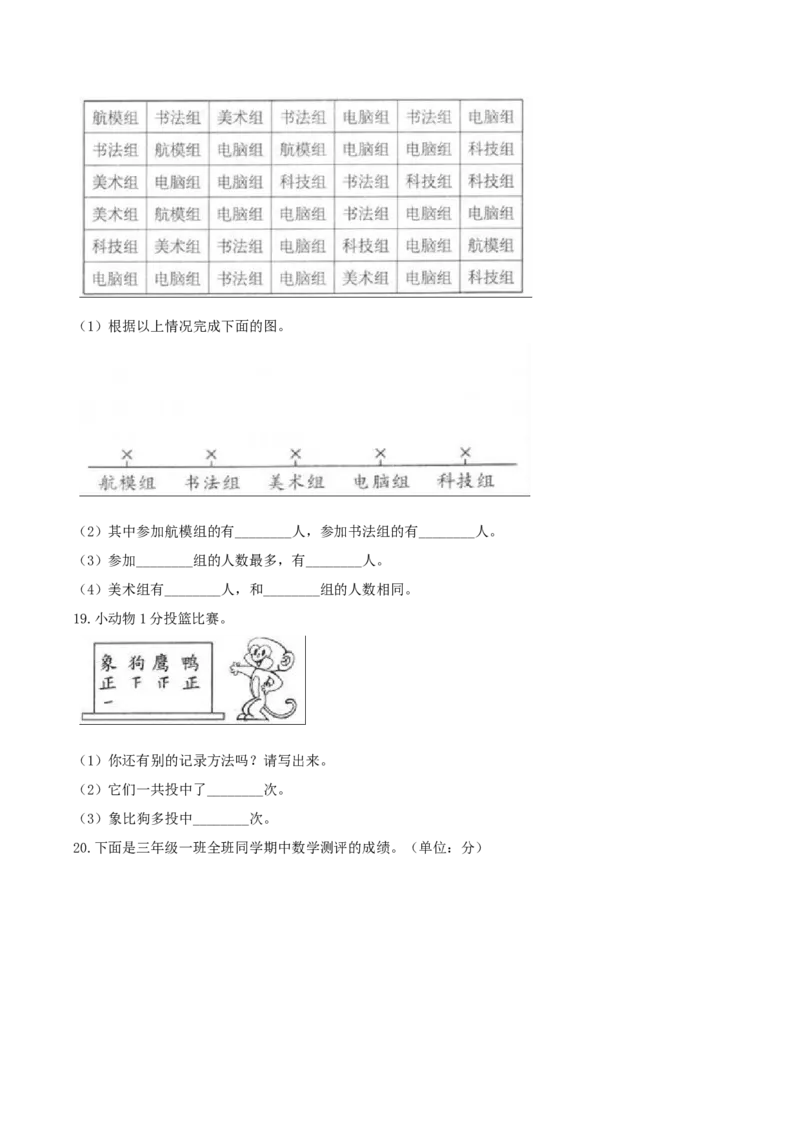 精品原创苏教版二年级下册数学期末复习专题讲义（知识点归纳+典例讲解+同步测试）-8.数据的收集和整理_二年级数学下册（苏教版）_第四套_知识总结